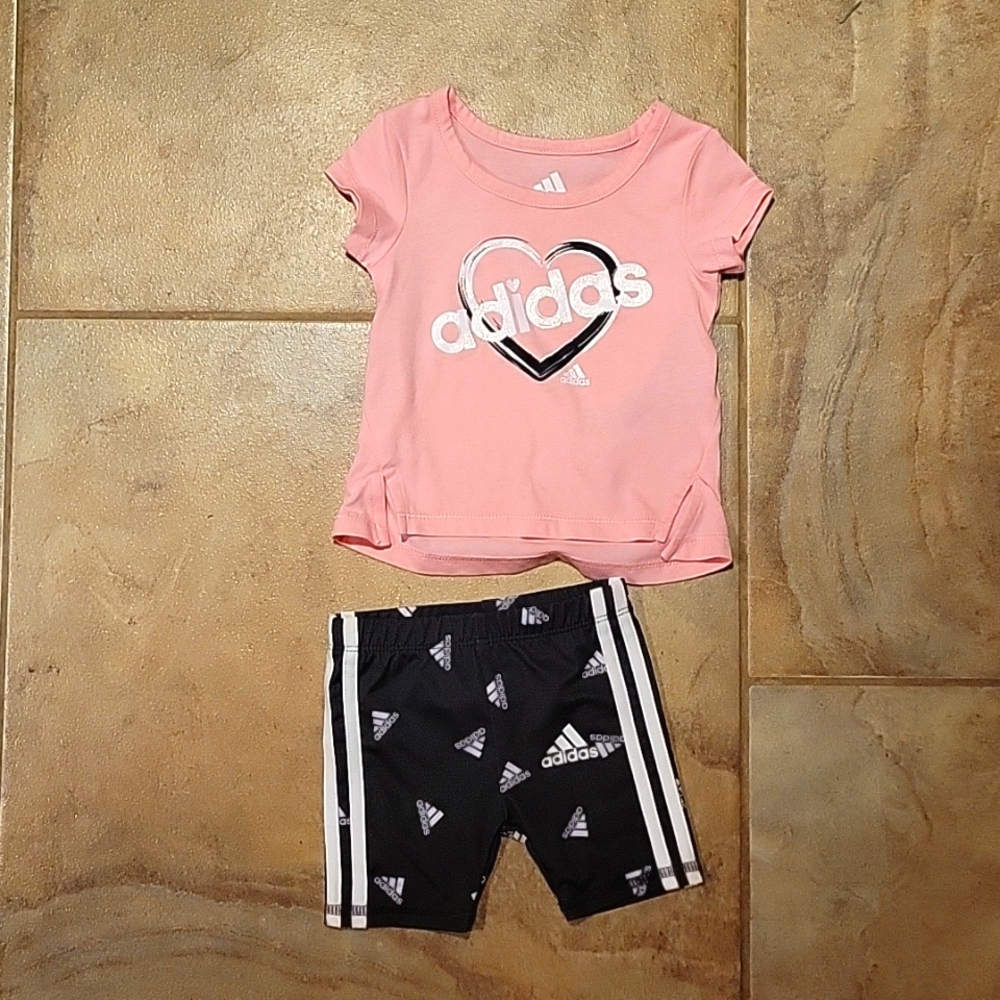 ADIDAS Love Girls / Pink T-shirt Short Set